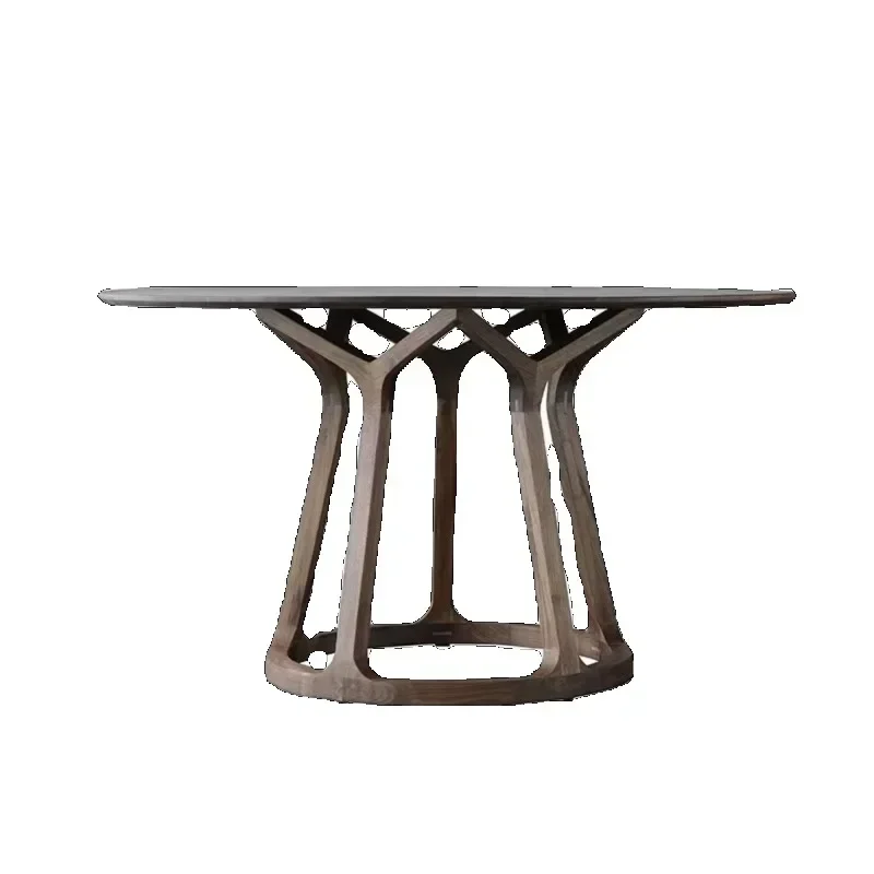 

47.2 Inches Wooden Round Dining Table Sedentary Nordic Dining Table Minimalism Aesthetic Home Furniture