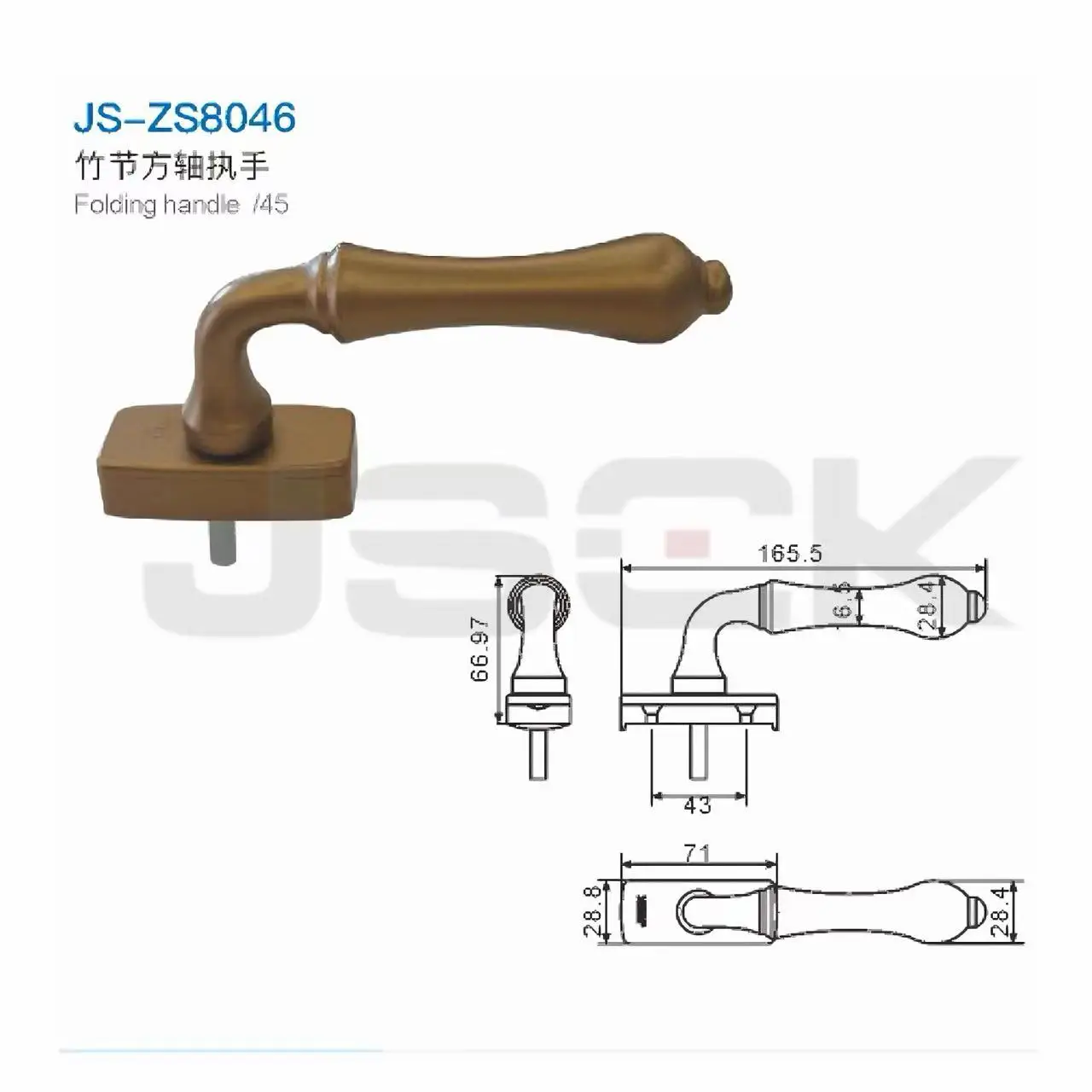 Manija de ventana de puerta de eje cuadrado de aleación de aluminio, nuevo hardware duradero de estilo chino para decoración del hogar