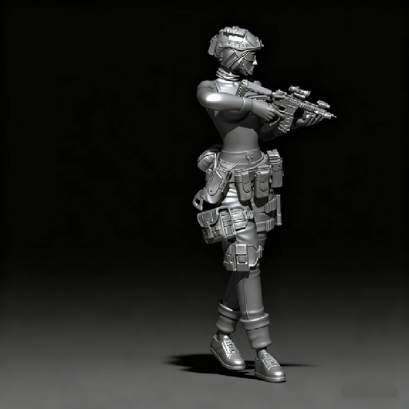 

75mm Resin Model Figure Navy Seal Beautiful Soldier Gk Micro Miniature 3d Printed White Model Toy Unassembled And Unpainted Kit