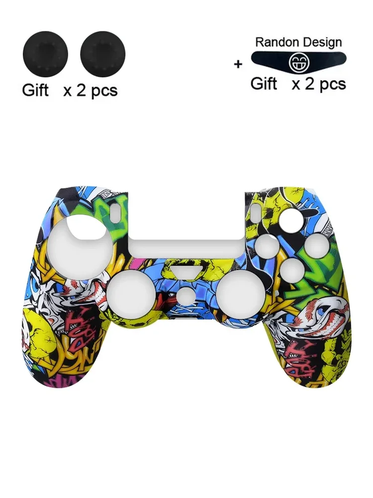 DATA FROG – ensemble de housses de contrôleur en Silicone pour PS4 Pro Slim, avec capuchons de poignée, accessoires de manette de jeu