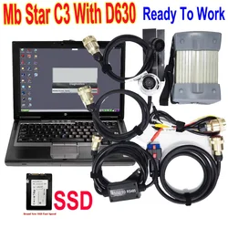 Best Quality MB STAR C3 multiplexer Car Diagnostic Tool With D630 Laptop MB C3 With SSD Software Full kit For car trucks