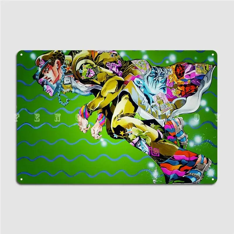Jotaro Kujo Star Platinum Metal Sign Create Plates Pub Garage Club Home Tin Sign Posters