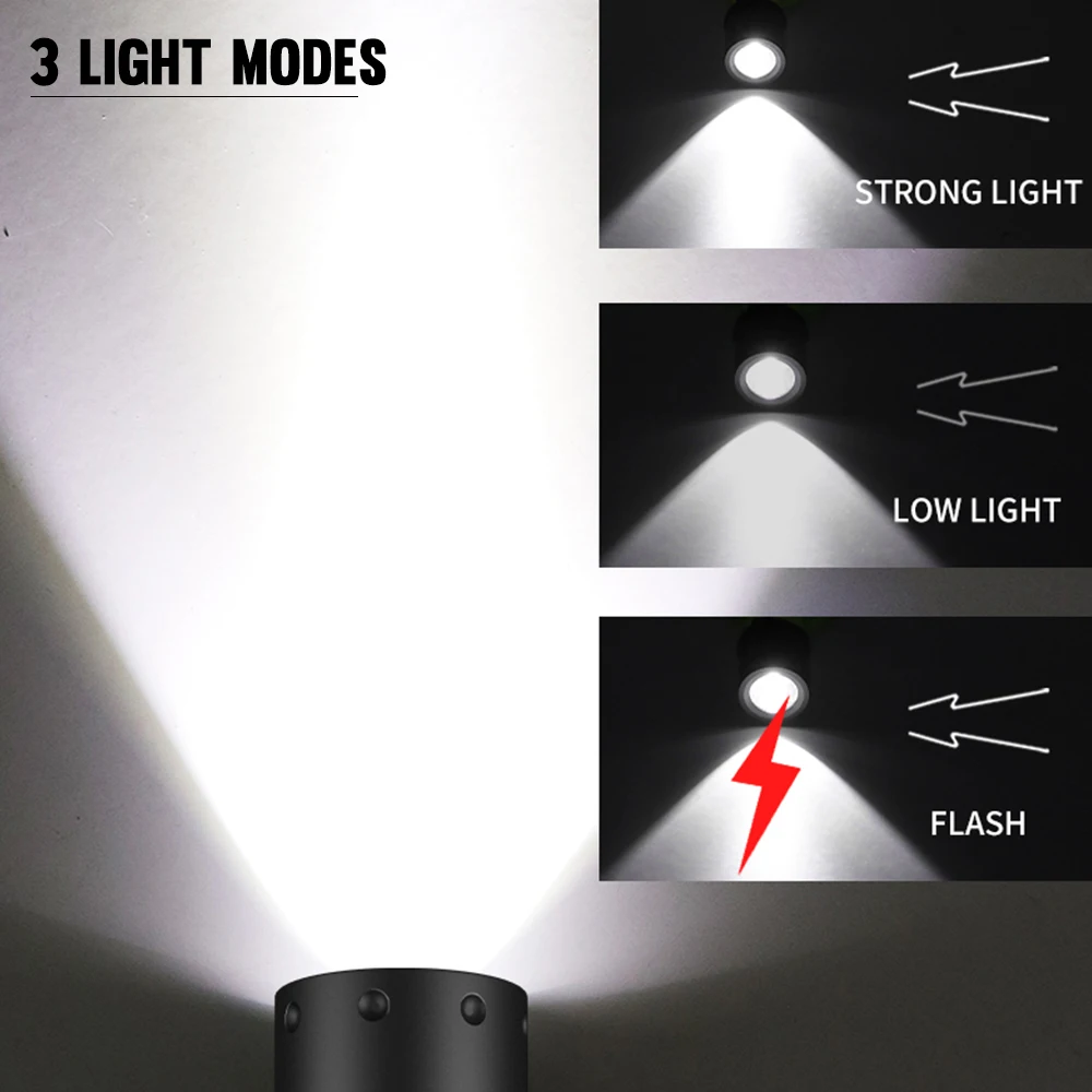 Imagem -04 - Asafee-led Mergulho Lanterna t6 Subaquática Mergulho 500lm Impermeável Lâmpada de Mão Recarregável Interruptor Rotativo