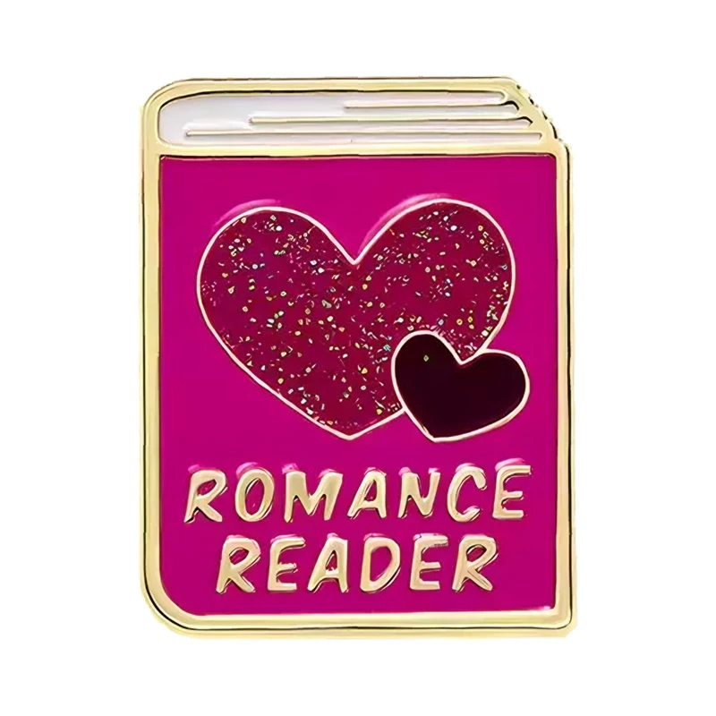 Cartoon Romance Reader Book Pins Enamel Love Story Book Brooch For Clothes Backpack Lapel Badge Metal Pins Friends Gifts