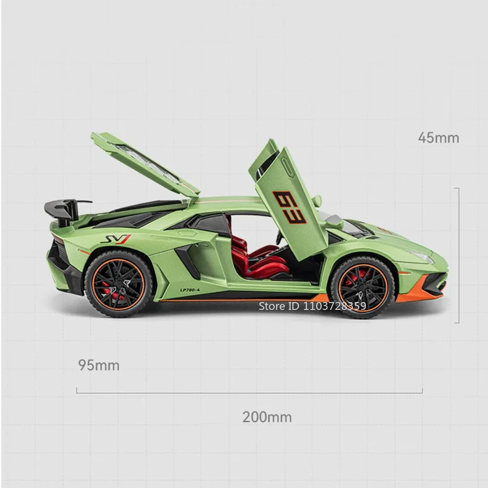 1:22 LP780 VENOM ミニチュア スーパーカー おもちゃ モデル 合金 ダイキャスト サウンド ライト ドア開閉 プルバック コレクション スポーツカー 子供向けギフト