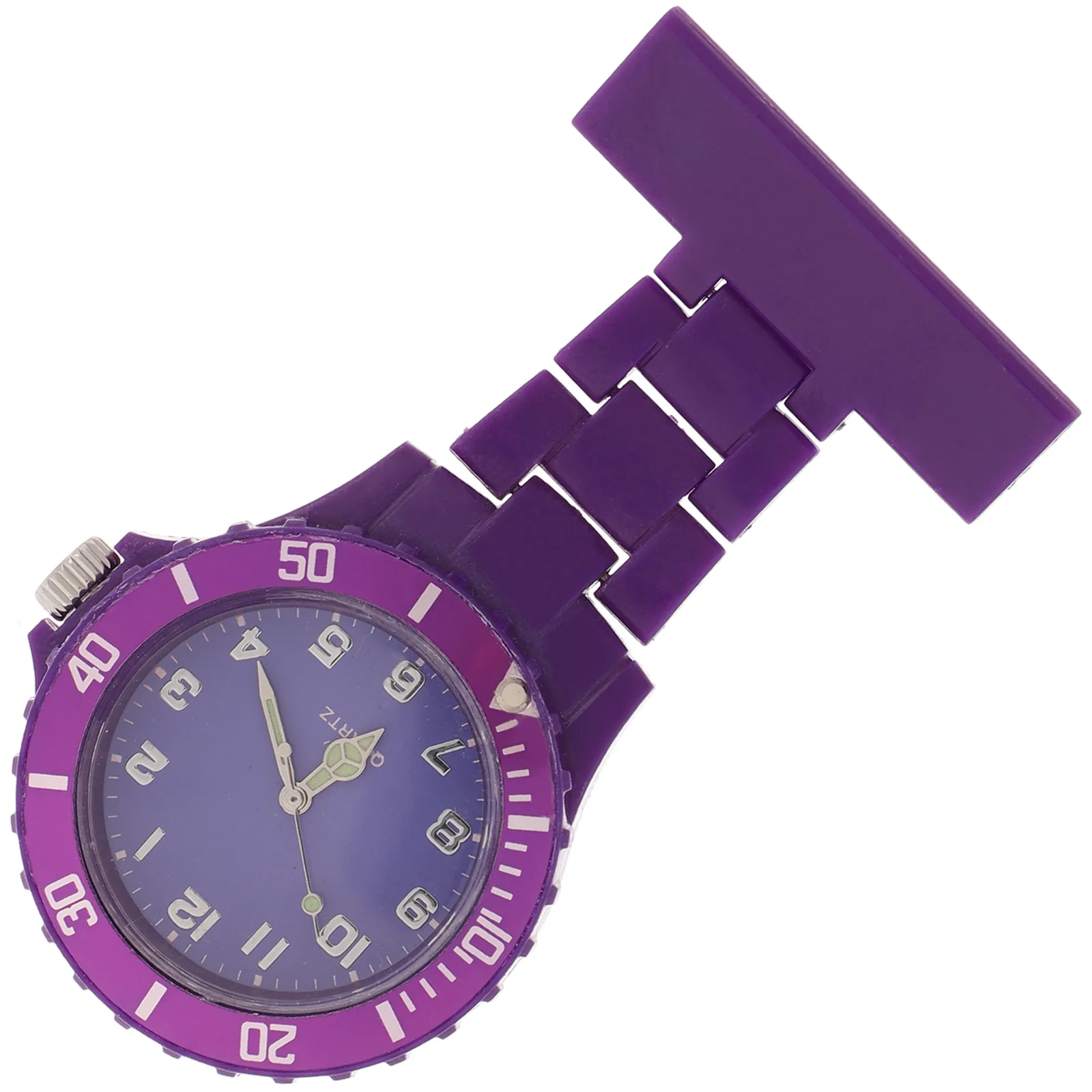 ساعة ممرضة أرجوانية بروش فوب بتصميم دبوس مادة ممتازة متينة ودقيقة لحفظ الوقت هدية للنساء والرجال والأطباء