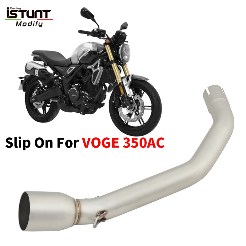 Slip On For Voge 350 AC 350AC 2023 Motorcycle Exhaust Escape Moto Systems Modified Middle Link Pipe Connect 50.8Mm Muffler