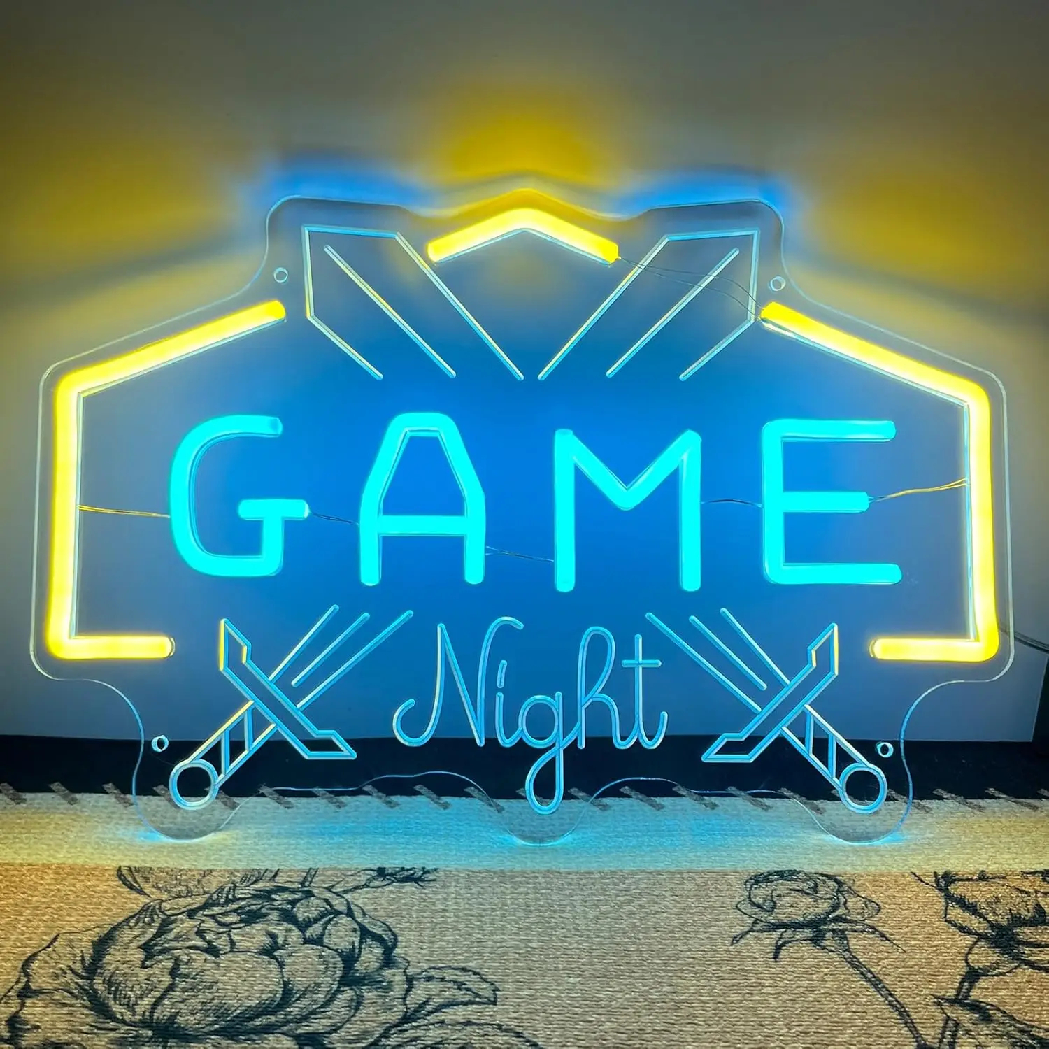 

Game Neon Sign Double Sword Neon Light Dimmable Gaming LED for Game Room Bedroom Party Man Cave Decor Birthday Gifts for Boys