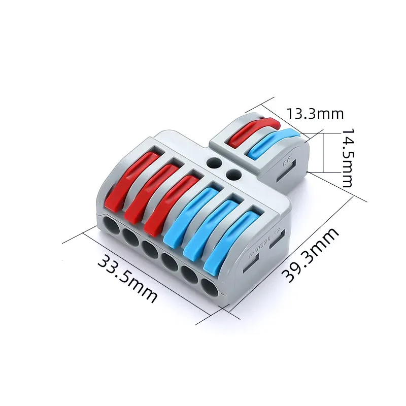 Two in two out quick connect terminal, multifunctional lighting fixture connector, wire parallel connection device, and connecto