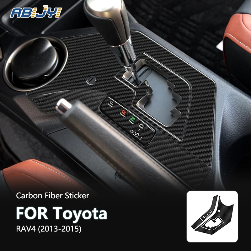 

For Toyota RAV4 2013 2014 2015 New Carbon Fiber Interior Shifter Inner Outer Frame Decoration Sticker Decal Car Accessories