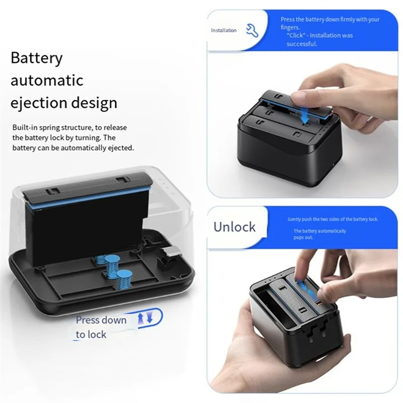 【¡Compre lo más bajo!】Caja de carga portátil para cámara Insta360x5, compartimento de cargador de almacenamiento de 3 baterías para entusiastas de las cámaras de acción