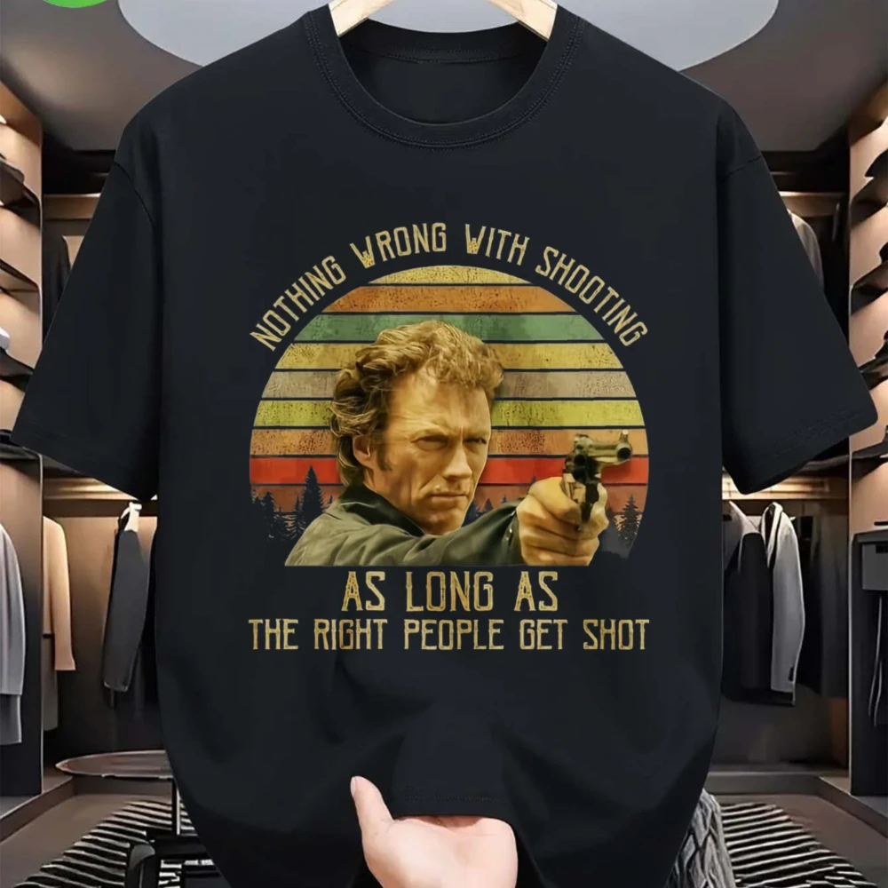 Vintage T-Shirt Featuring Dirty Harry It'S Acceptable To Shoot As Long As The Right Individuals Are Targeted