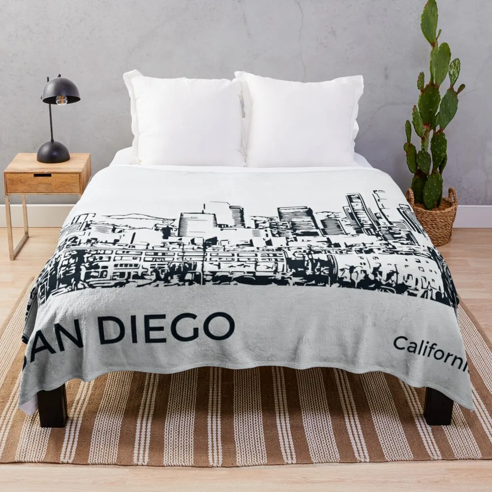 

San Diego California Throw Blanket for sofa Furrys Loose Summer Blankets