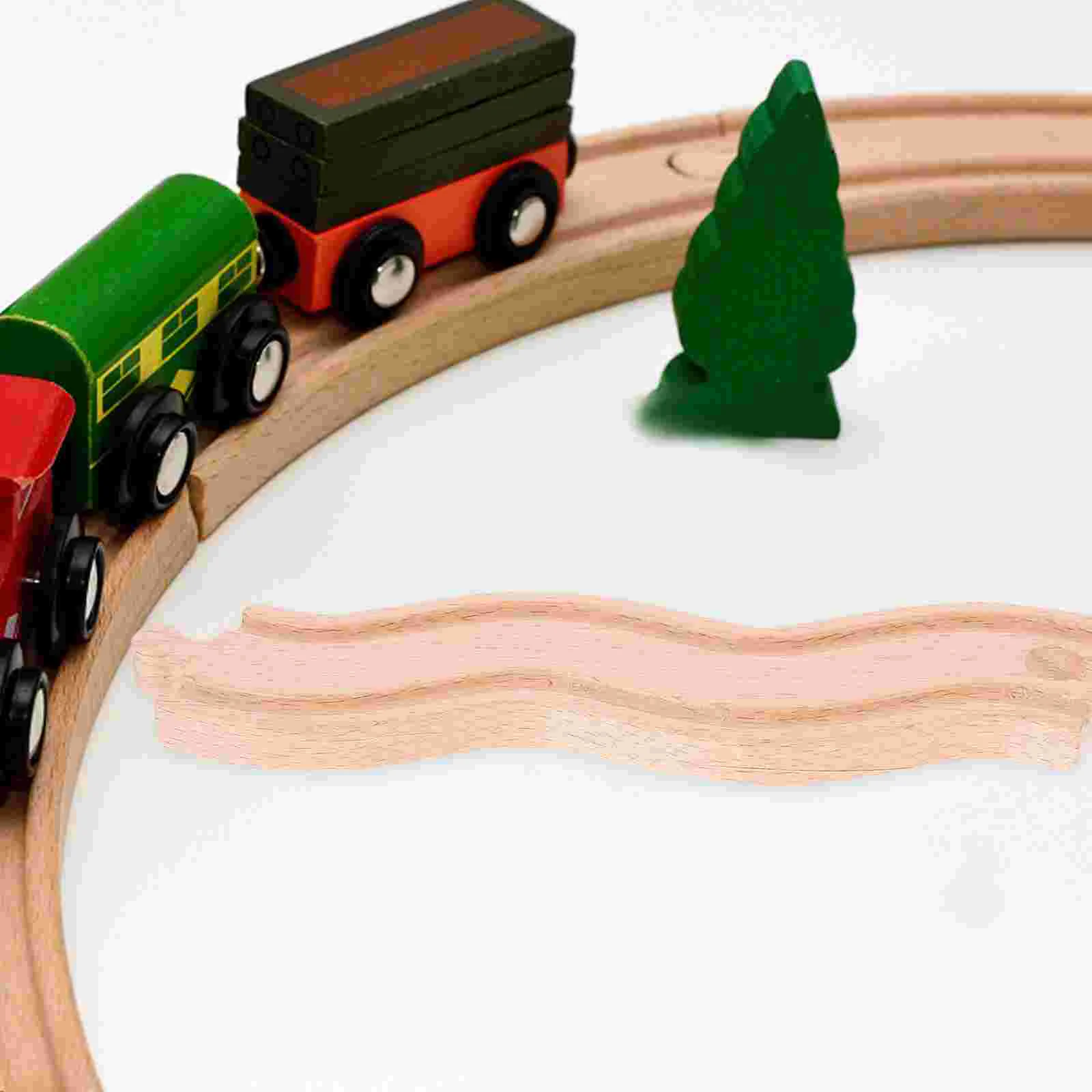 Brinquedos de madeira Railway Train Track Connector Brinquedos DIY Expansion Block Toy, Scene Layout Prop, Brinquedos educativos para crianças, Presentes para crianças