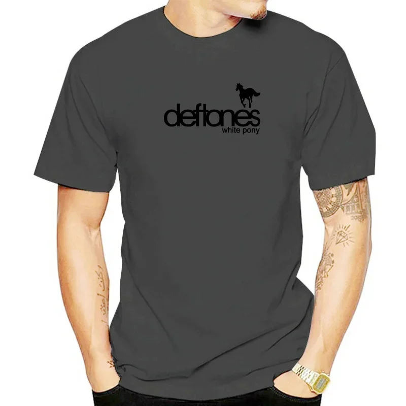 T Shirt Men New Short Sleeve Casual Top Tee White Deftones Mic Men\'s T-Shirt COTTON 2024 Summer vintage Short Sleeve