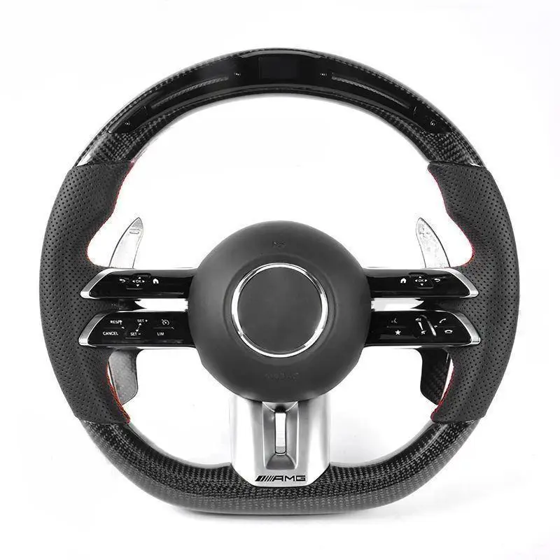 For Mercedes Benz Old Model To New Model Steering Wheel Forged Carbon Fiber LED Steering Wheel For Ben W205 W204 W207 W213