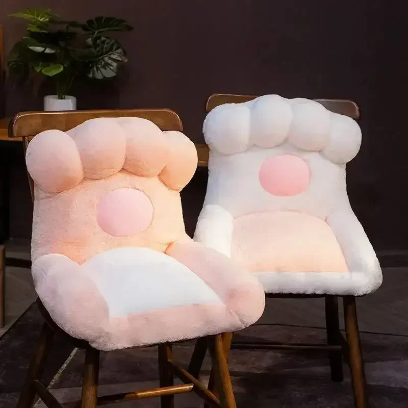 Cute cartoon cat paw cushion office sedentary lazy cushion winter rabbit plush soft and comfortable crown Home chair decorations