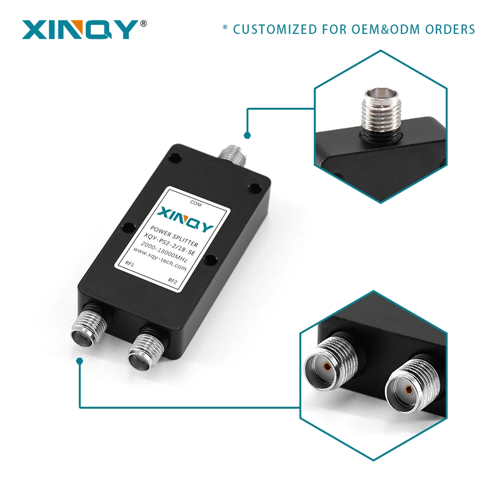 RF Power Splitter/Combiner 2 Way 6GHz/26.5GHz WiFi Splitter Power Distributor Customizable Model XQY-PS2-6/26.5-SE