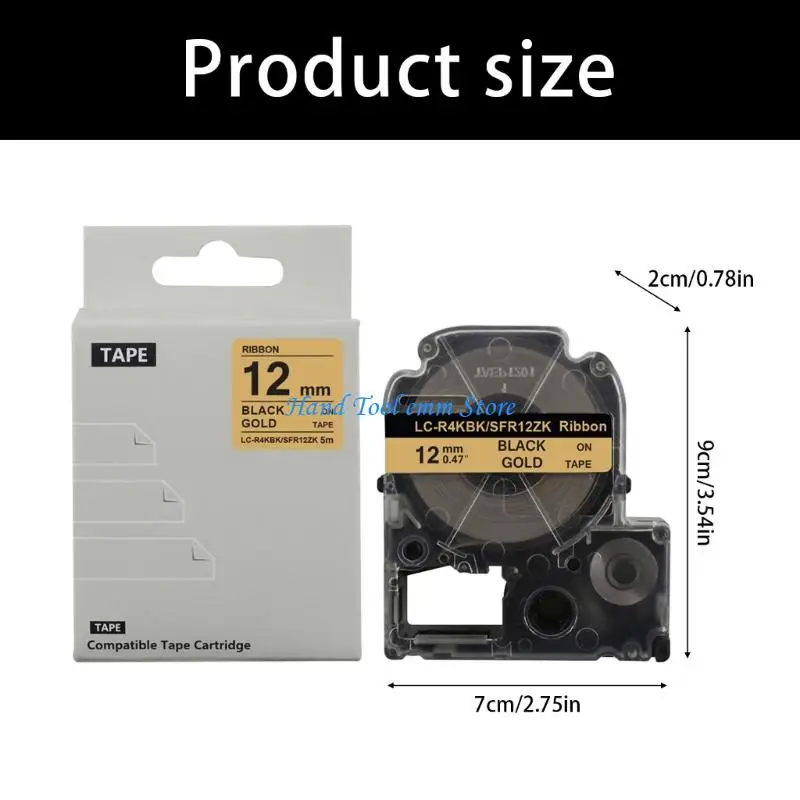 H37f إضافي 12 مم من الشريط الذهبي جولة الشريط لحرف عيد ميلاد الزفاف ديكورات حفل زفاف #6