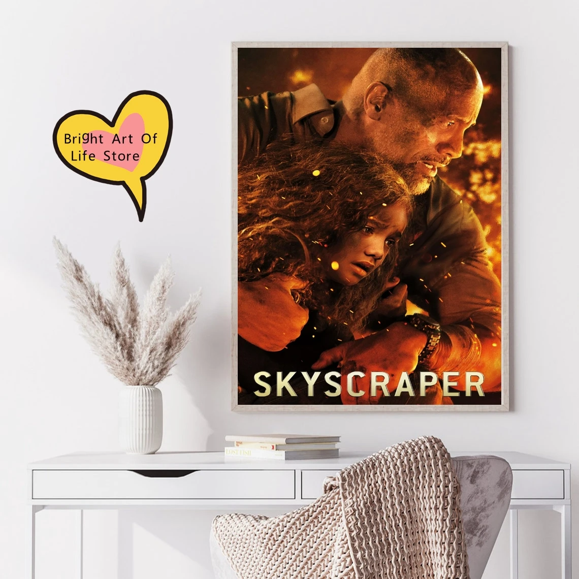 Skyscraper Movie Poster Cover Photo Print Canvas Wall Art Home Decor (Unframed)