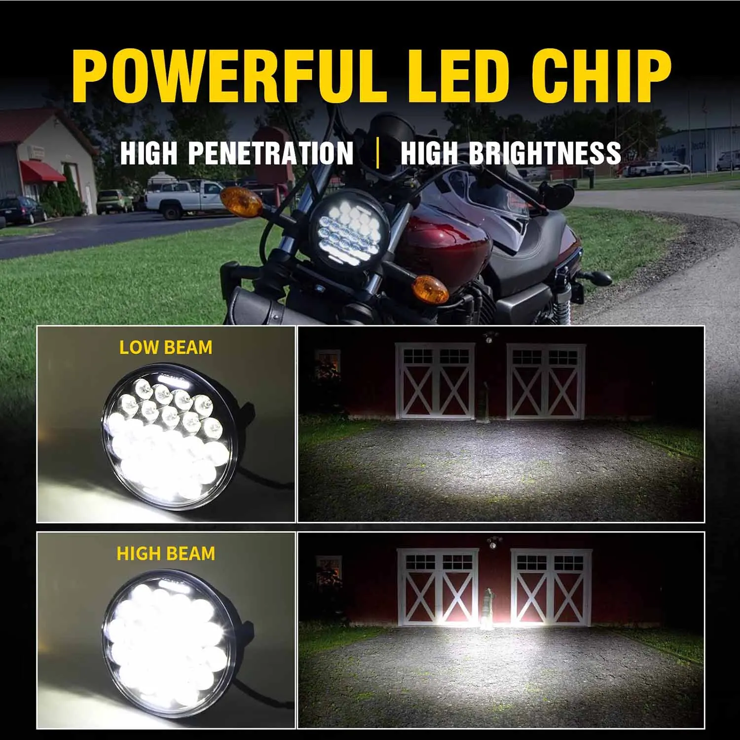 1 قطعة 5.75 "5-3/4'' بوصة مستديرة 5D الأسود LED المصباح عالية منخفضة شعاع DRL للدراجات النارية أجزاء جديدة #2