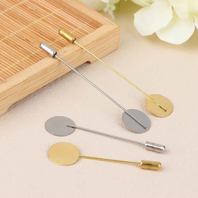 10pcs Gold-Plated Alloy Long Brooch Pin DIY Lapel Dress Jewelry Making Brooch Basic Jewelry Vintage Corsage Accessories