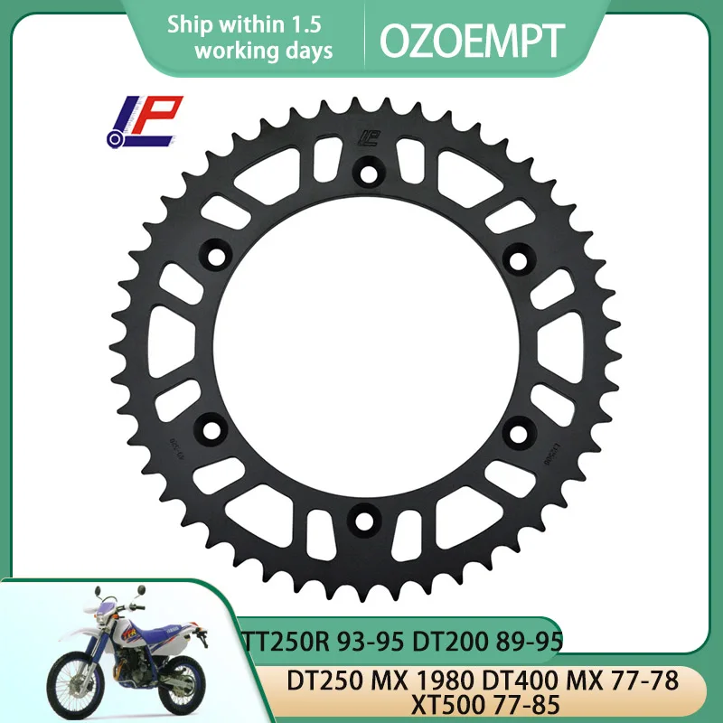 

OZOEMPT 520-43T Motorcycle Rear Sprocket Apply to TT250R 93-95 DT200 89-95 DT250 MX 1980 DT400 MX 77-78 XT500 77-85