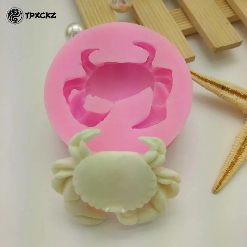 Crab Shape Candle Silicone Mold Ocean Aromatherapy Plaster Silicone Mold Candy Cake Molds Gum Paste Baking Molds DIY Candle Mold