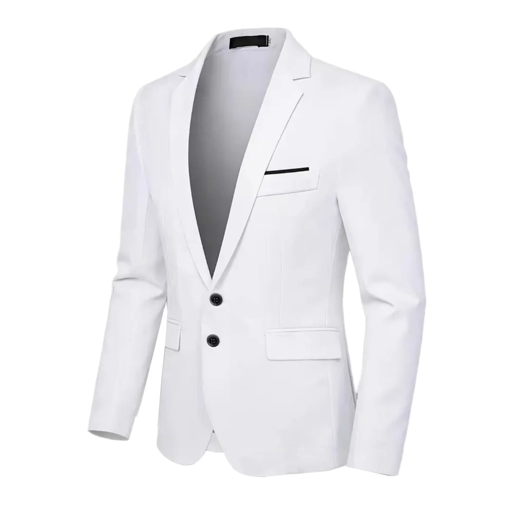 Men Suit Jacket For Slim Solid Lapel Single-breasted Long Sleeve For Coat Men's Fashion Suit Thin Menswear