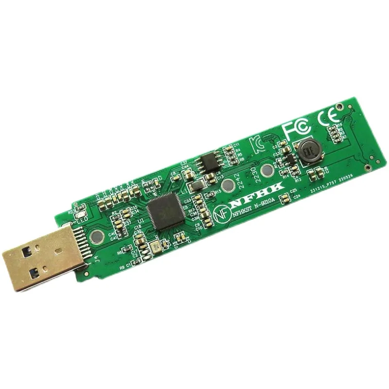 M.2 SSD to USB 3.0 3.1 SATA NVMe Dual Protocol Adapter with RTL9210B for Data Transfer