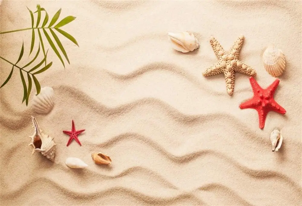 Sand Beach Backdrop Starfish Shell Summer Holiday Siesta Tropical party photo background photography backdrop studio