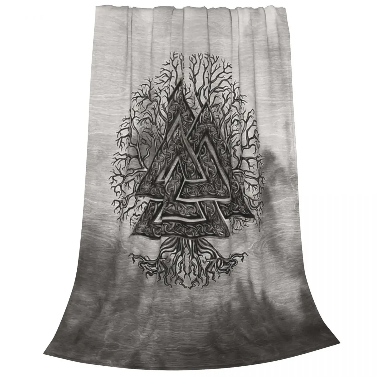 Valknut And Tree Of Life Yggdrasil Blankets Fleece Warm Sofa Throw Blankets For Couch Bedding Travel Throws Bedspread Quilt