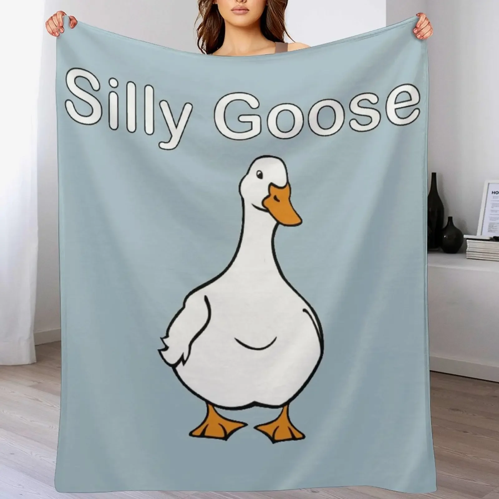 

New Silly Goose Throw Blanket Soft Sherpa Fleece Warm Blanket for Winter