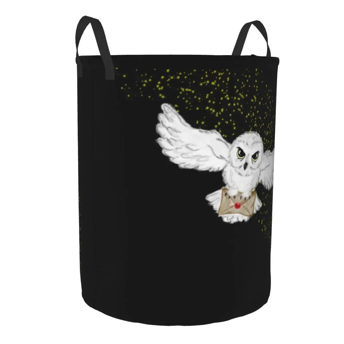 Custom Owl Flight Tote Bag Laundry Hamper Large Clothes Storage Basket Witch Magic Toy Bin Organizer for Nursery