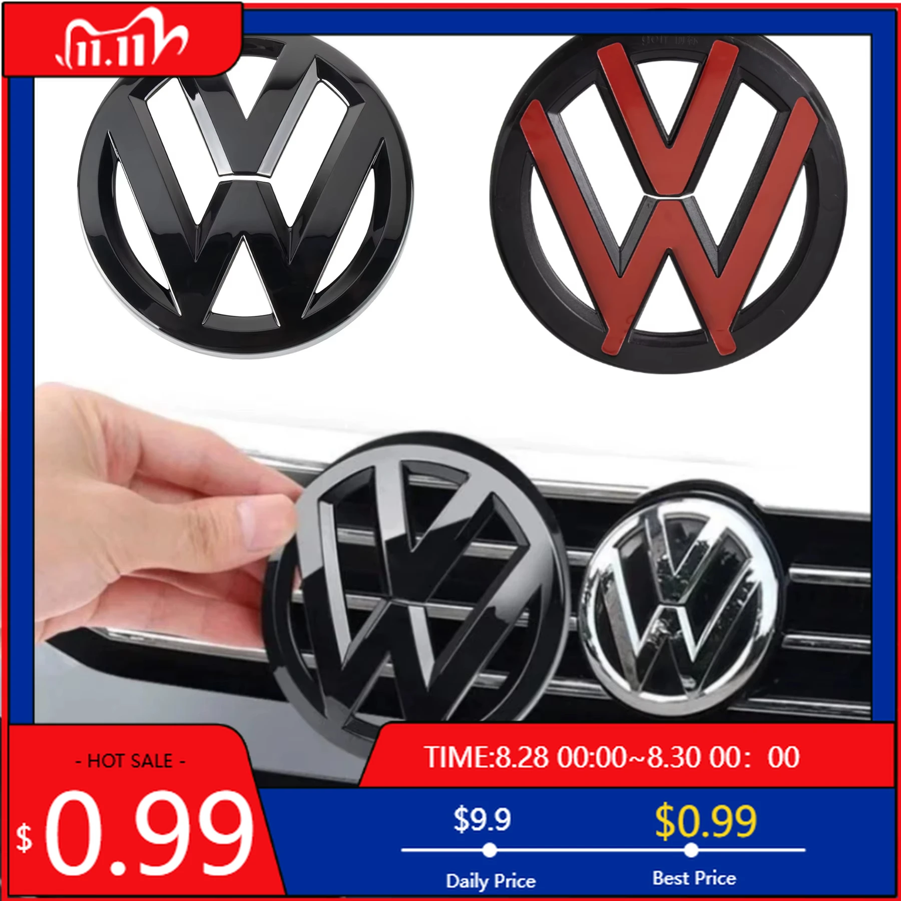 

Колпаки ступицы, неразрушающие наклейки на передний радиатор автомобиля, значок на заднюю крышку багажника, наклейка для Volkswagen Golf 7.5 VW MK7.5 2018-202