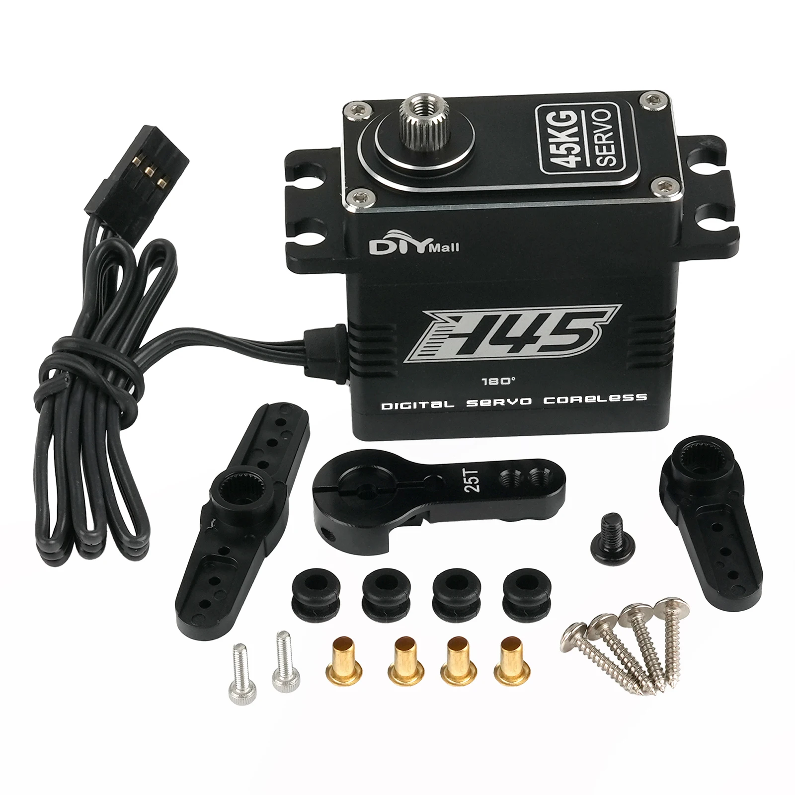 45kg.cm Digital RC Servo HV Coreless Metal Gear 180/270/360 for 1/8 1/10 RC Car Truck Crawler Boat IP67 Waterproof Aluminum Case