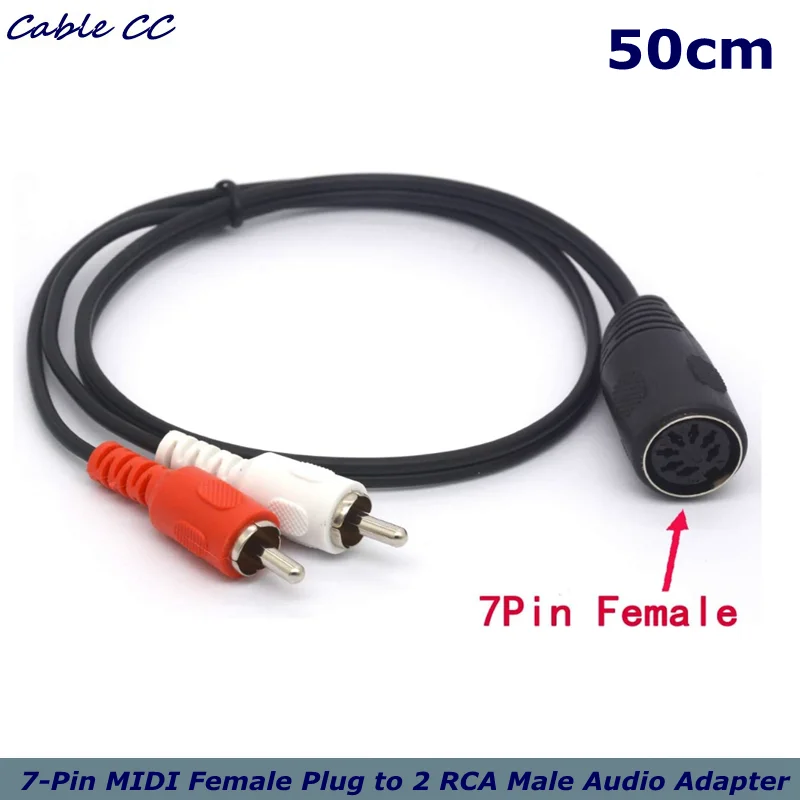 Din 7 Pin to RCA Cable,7 Pin DIN to RCA Cable, 7-Pin MIDI Female Plug to 2 RCA Male Audio Adapter Cord for Bang & Olufsen, Naim,