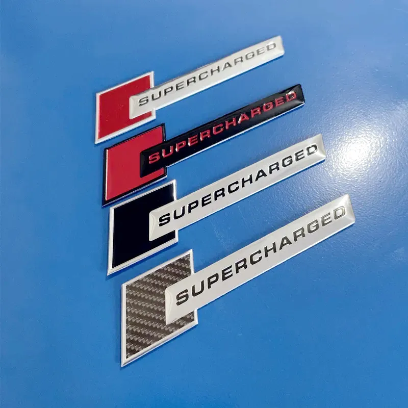 3D Aluminum Logo Supercharged Emblem Car Fender Badge For Audi A3 A4 A6 A7 A8 S2 S4 S5 S6 Q7 SUPERCHARGED Sticker Accessories
