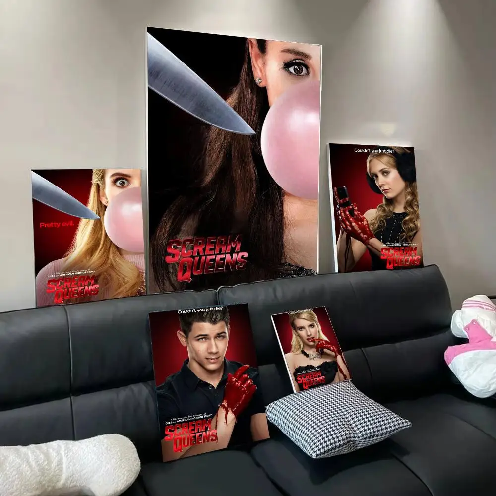 TV Drama S-Scream Queens Poster Modern  Wall Art Aesthetic Minimalist Bedroom Decor Cafe Home Gift