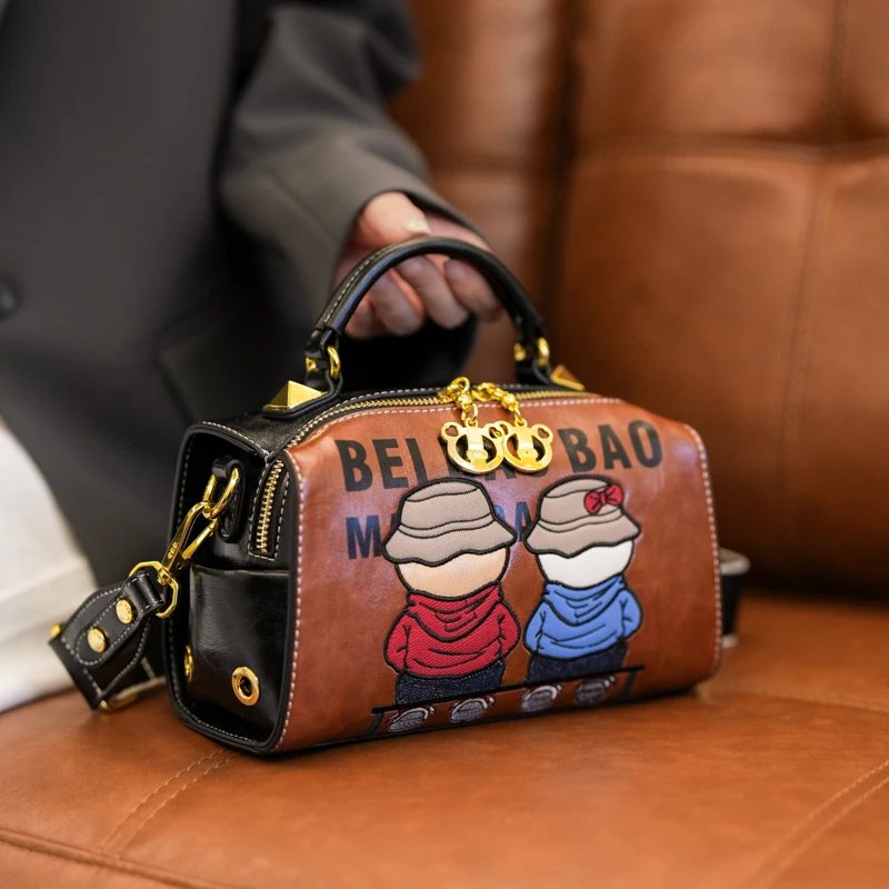 

fashionable shoulder crossbody bag for women High-quality Boston-shaped ladies' handbags Urban women's commuting handbags purse