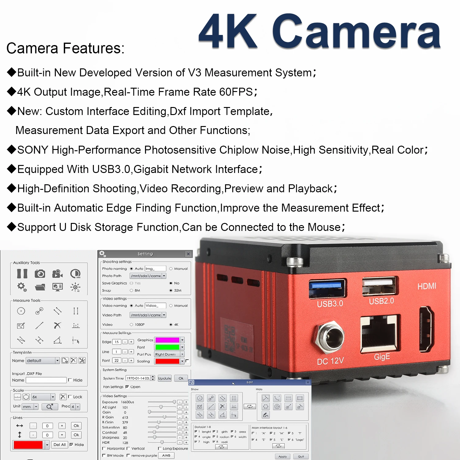KOPPACE 380X-3800X Metallurgical Microscope 8.3 Million Pixels 4K HD Camera Supports Measurementand Video Recording