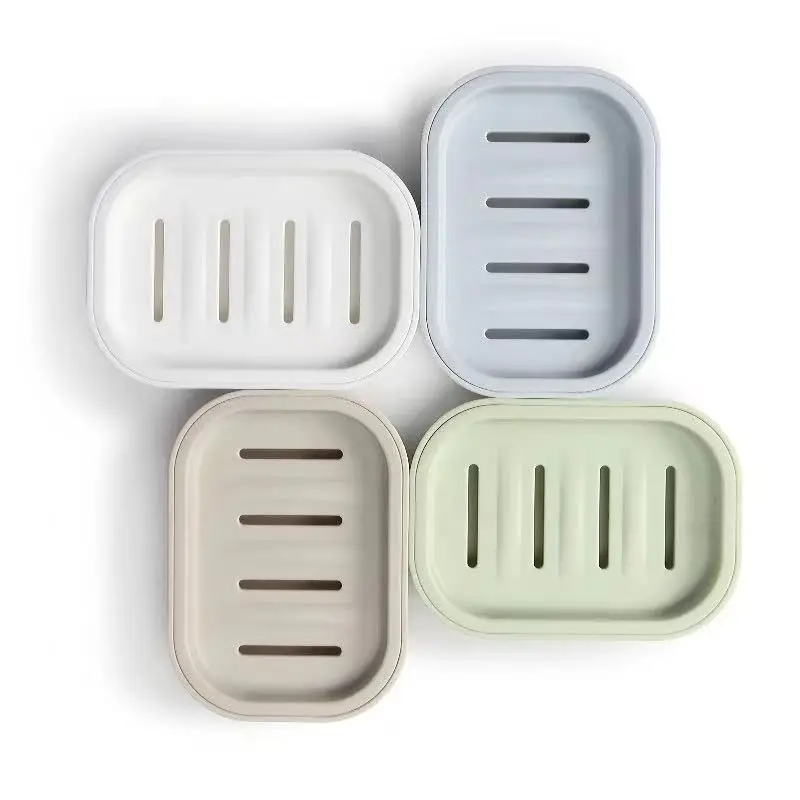 Japanese Simple And Elegant Double-layer Bathroom Drain Soap Dish With Lid Creative Travel Portable Soap Tray Soap Rack