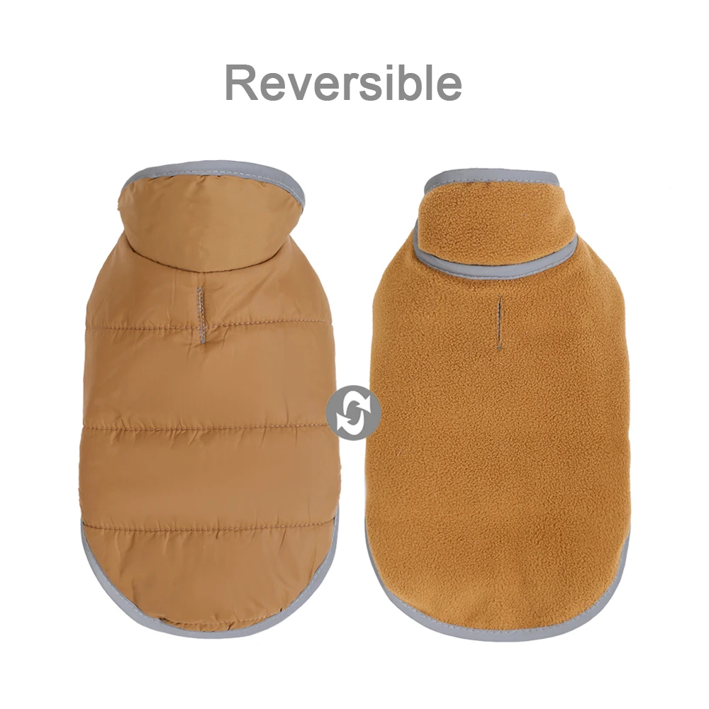 Wintermantel für Haustiere, wendbar, winddicht, Hundejacke für kleine und mittelgroße Hunde und Katzen, reflektierende Sicherheitskleidung für Welpen und Chihuahuas für den Außenbereich. – Detail 5