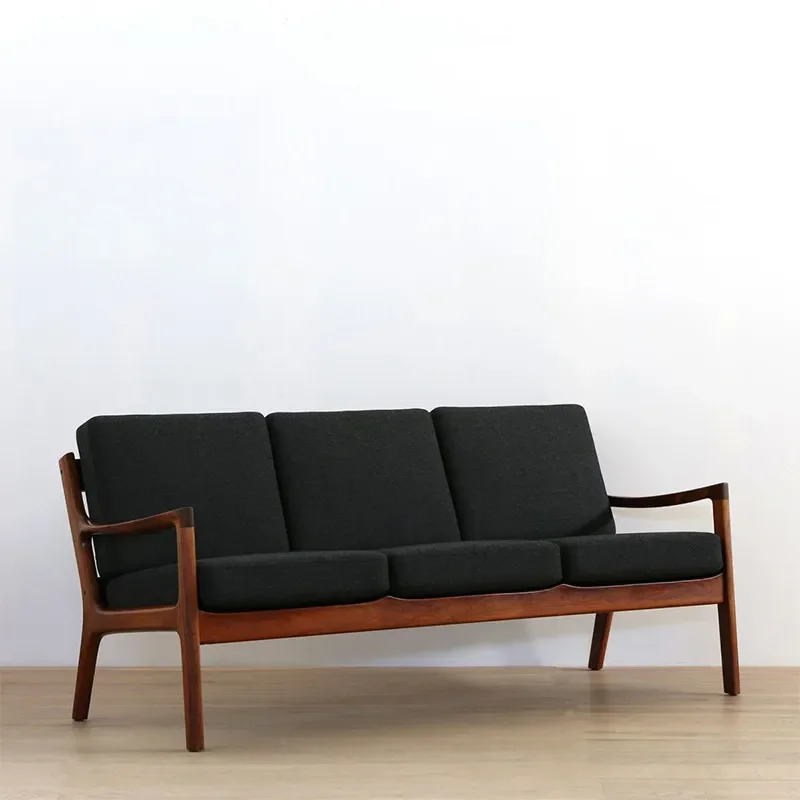 Nordic furniture teak to map reproduction Danish armrest retro