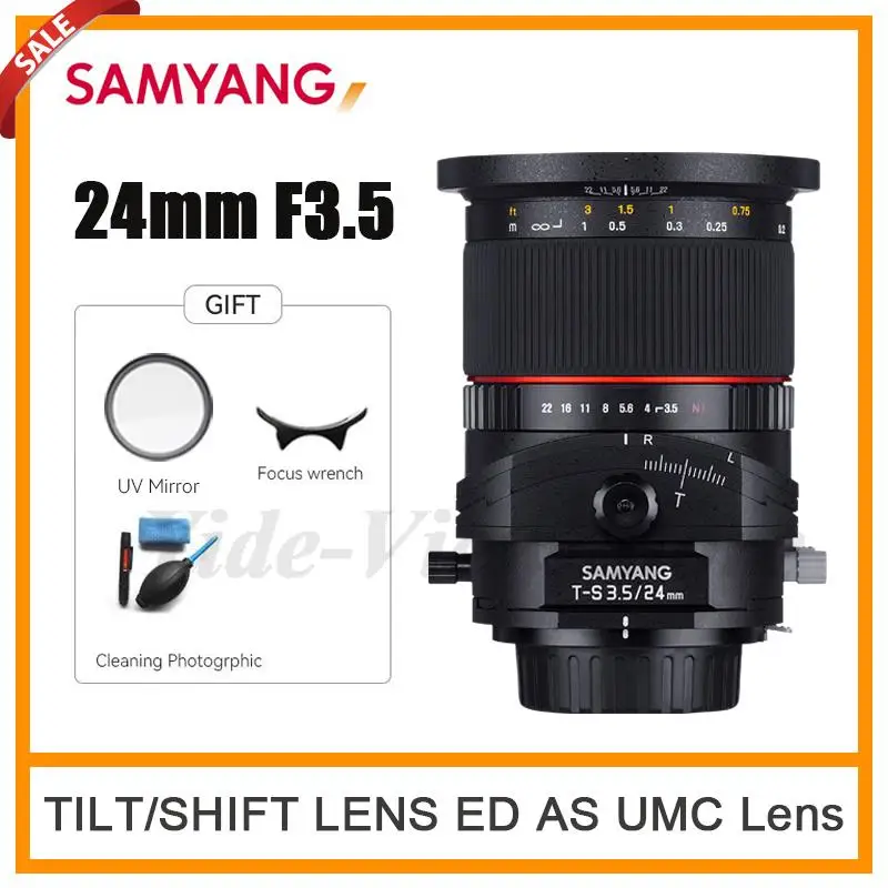 

Samyang T-S 24mm F3.5 ED TILT/SHIFT LENS AS UMC Lens For Canon EF Nikon F DSLR For Canon M Pentax K, Sony A/E M443 Samsung NX