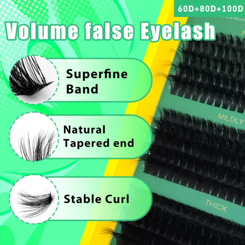 DIY lash Professionele wimperverlenging / 10-16 mm / dikke valse wimpers Mixed0.07 mm / D Curl Cat-Eye voor een pluizig en dramatisch uiterlijk