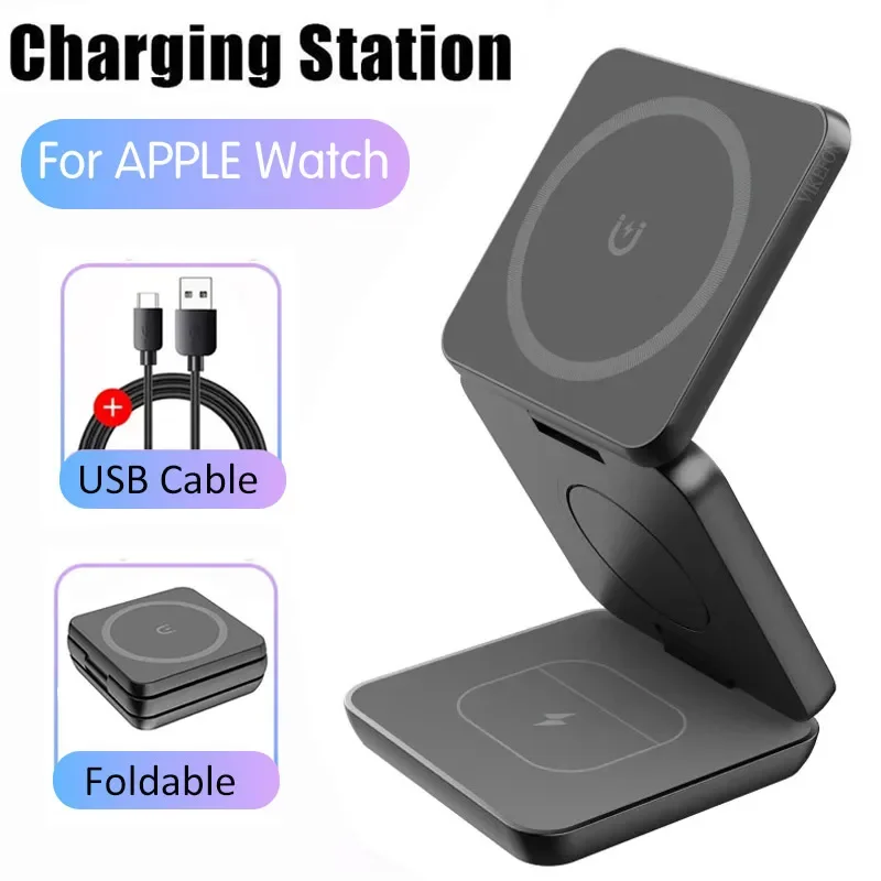 3 in 1 Magnetic Wireless Charger Stand Macsafe for iPhone 15 14 13 12 Apple Watch 8 7 6 Airpods Pro Fast Charging Dock Station