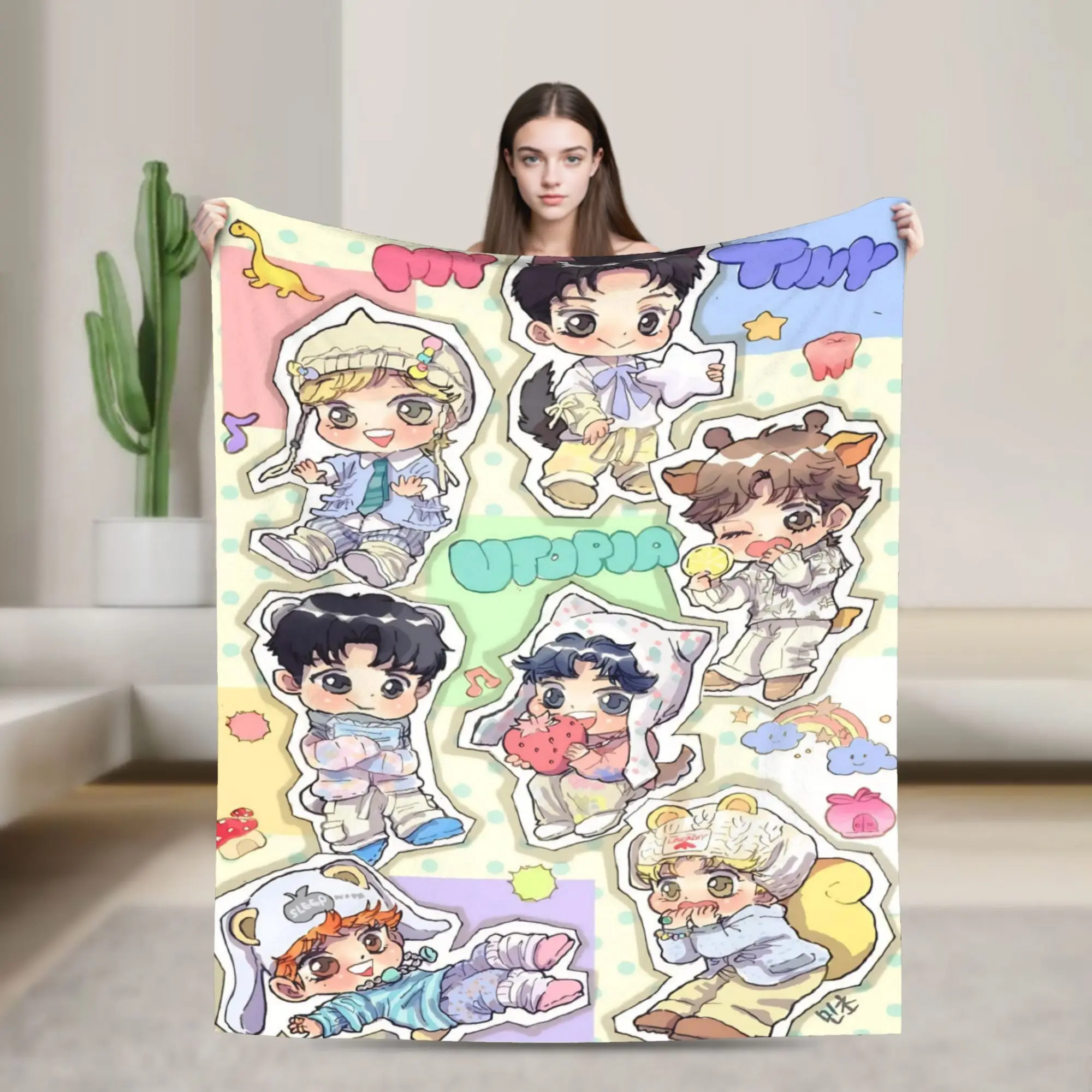Super Soft NEXZ NEXZOO kpop boy group Throw Blanket Premium Fleece Flannel Lightweight  Bed Blanket Super Cozy Bedspread