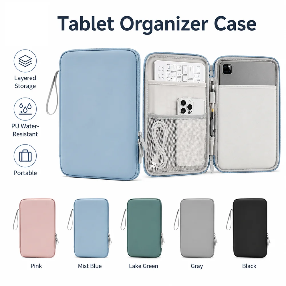 Tablet Bag Sleeve 10.9/12.9 Inch Handbag for IPad Pro Samsung Xiaomi Cover Shockproof Portable Pouch Multi Pockets Tablet Cases