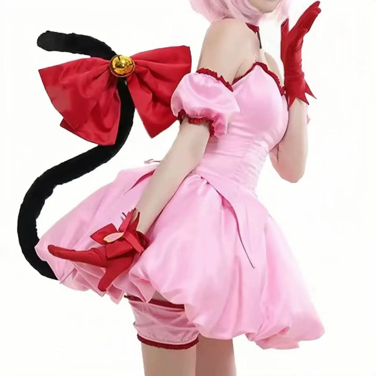 

Tokyo Mew Mew Momomiya Ichigo Anime Cosplay Costume Mew Ichigo Pink Lolita Fluffy Skirt Woman Lovely Kawaii Halloween Suit